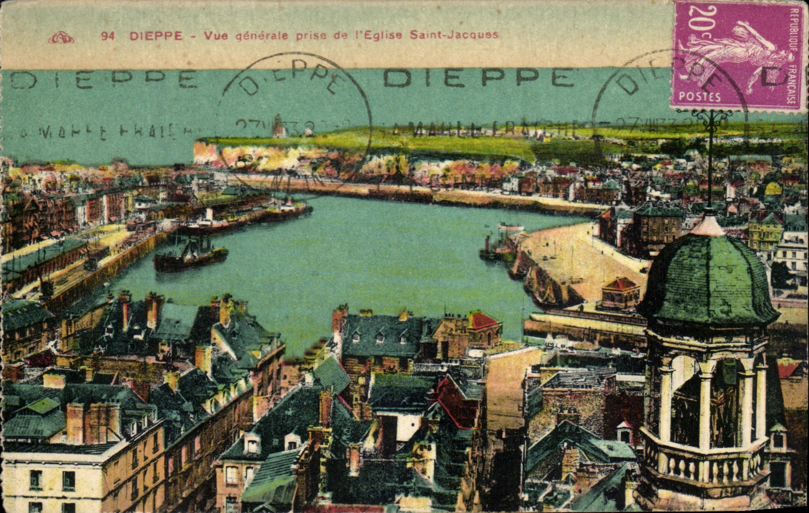 CPA Dieppe visto generan tomado de la iglesia