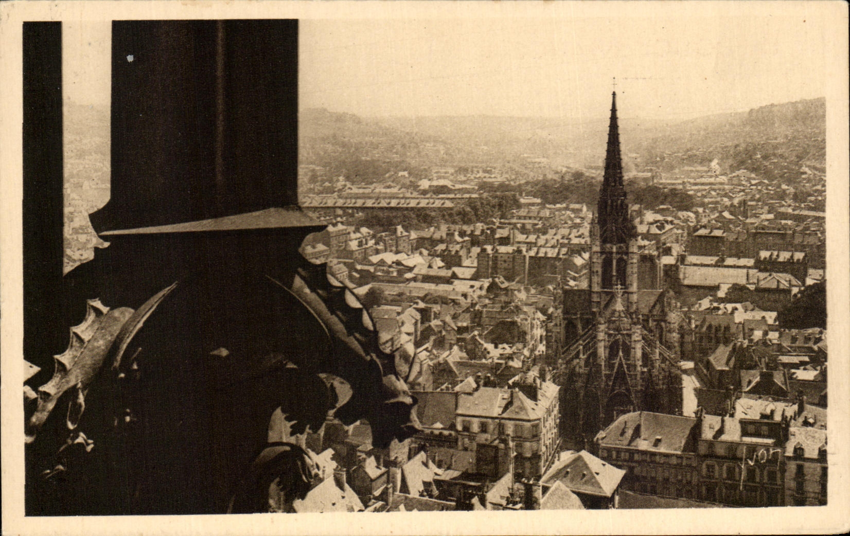 CPA Rouen Panorama On the Dimension Sainte Catherine And Church Saint Maclou