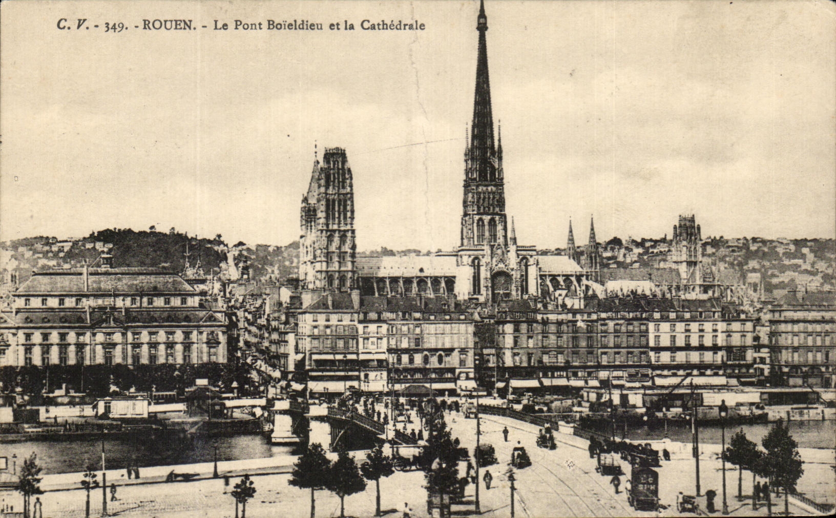CPA Rouen the Boieldieu Bridge And the Cathedral