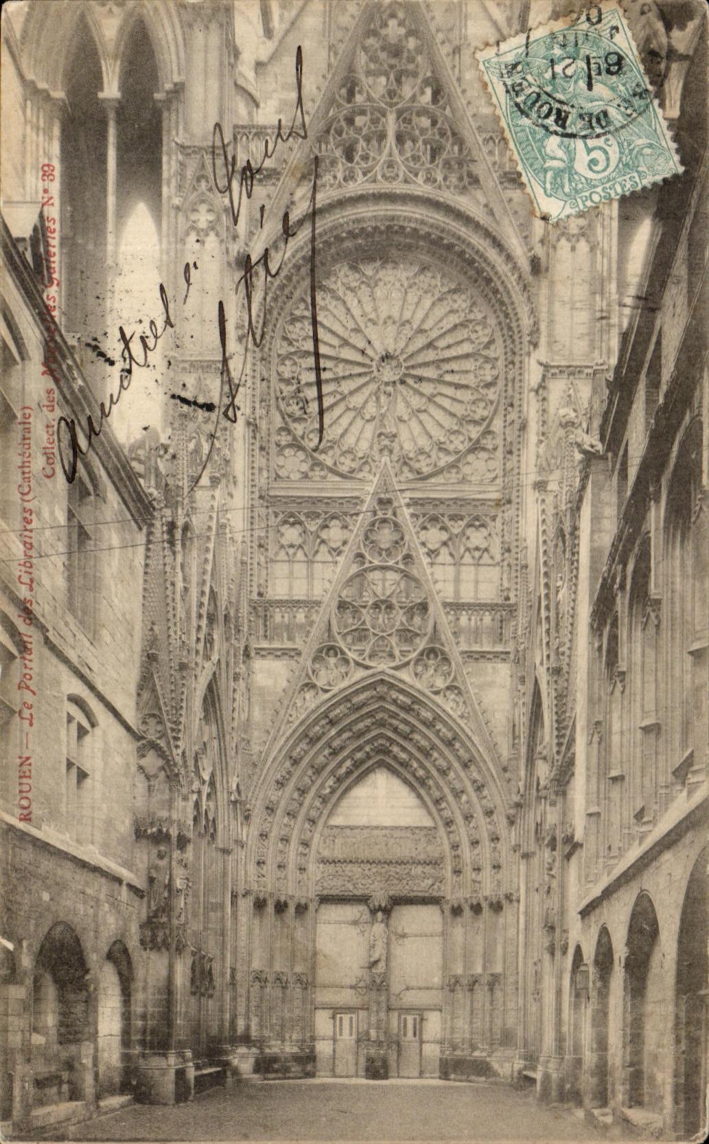 CPA Rouen the gate of the booksellers Cathedral