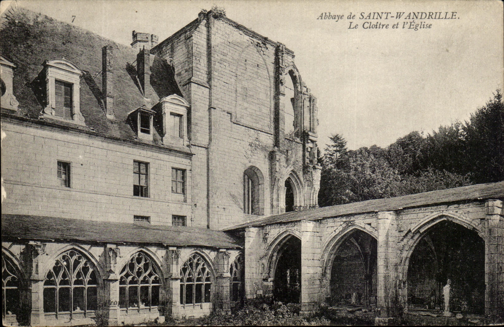 CPA Abbey Of Saint Wandrille the Cloister And the Church