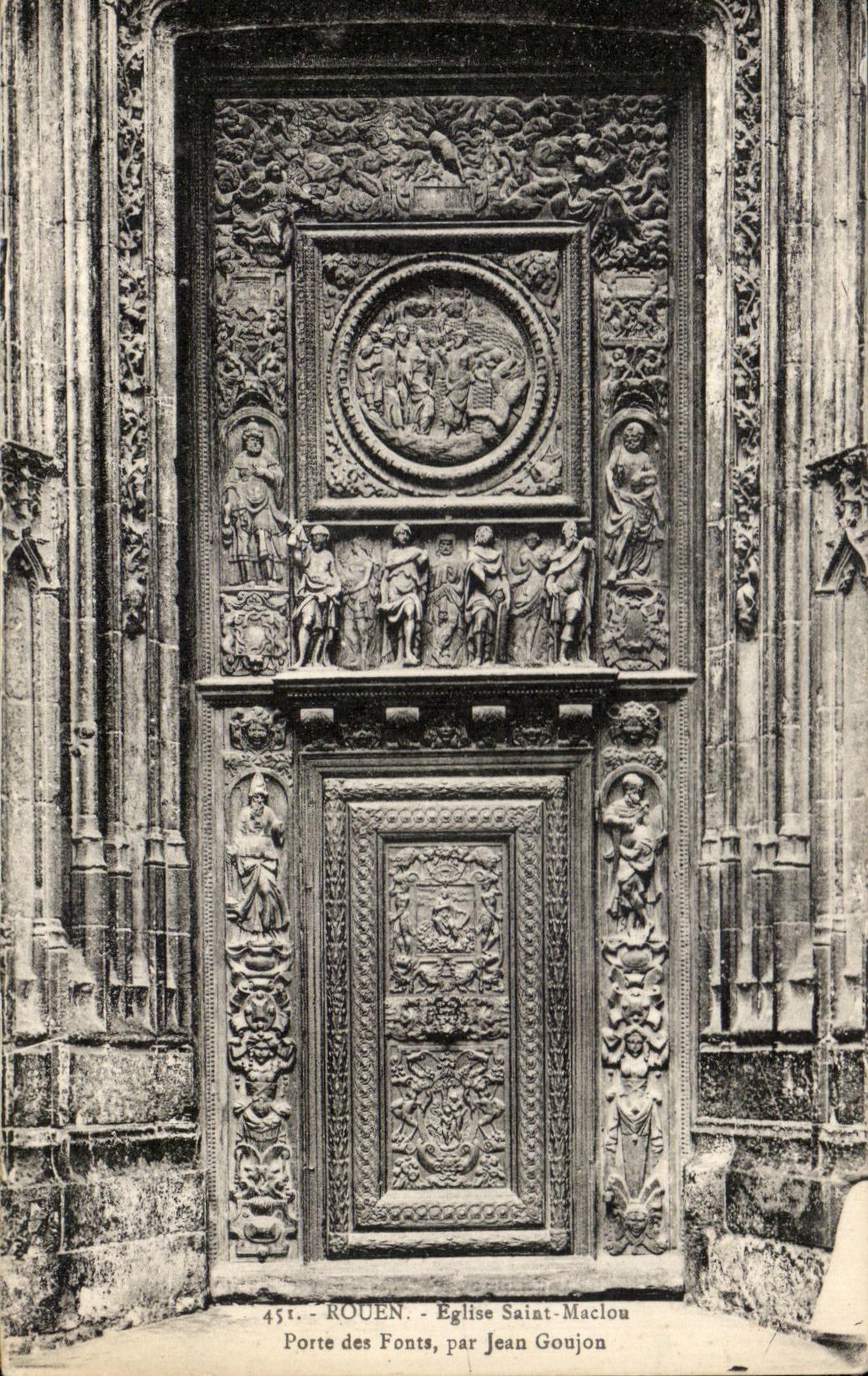 CPA Rouen Church Saint Maclou Gate of the Font by Jean Pin