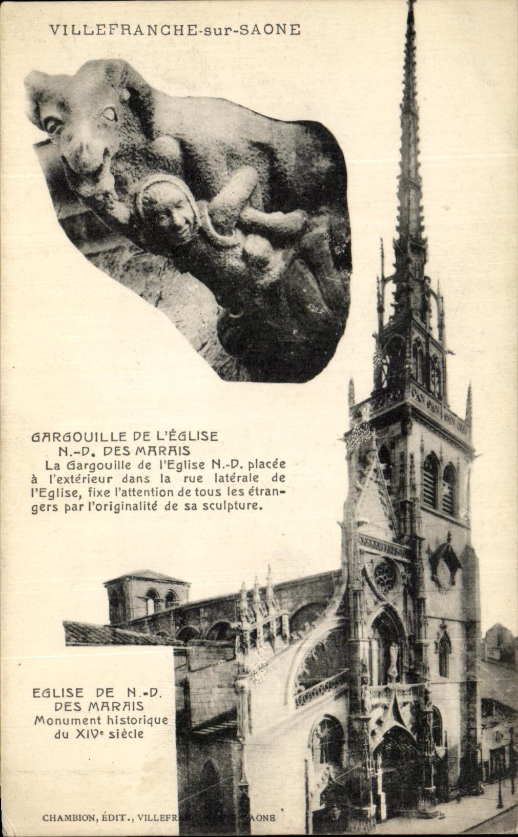 CPA Villefranche On the Saone Church of Nd of the Marshes Waste-gas main