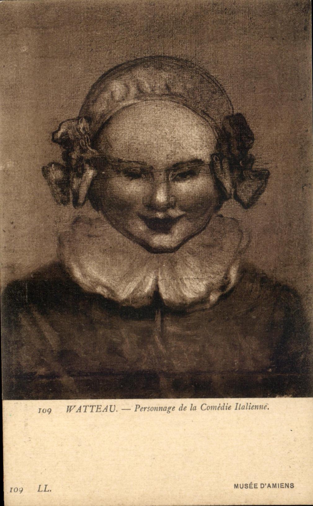 CPA Watteau Personnage de la comedie italienne Musee d'Amiens 