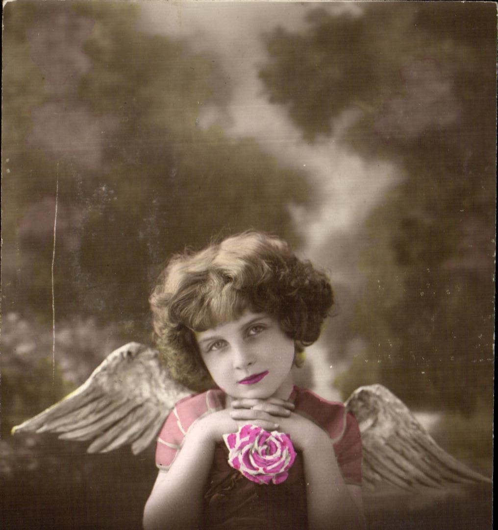 angel de la Navidad del nino de la fantasia de CPA