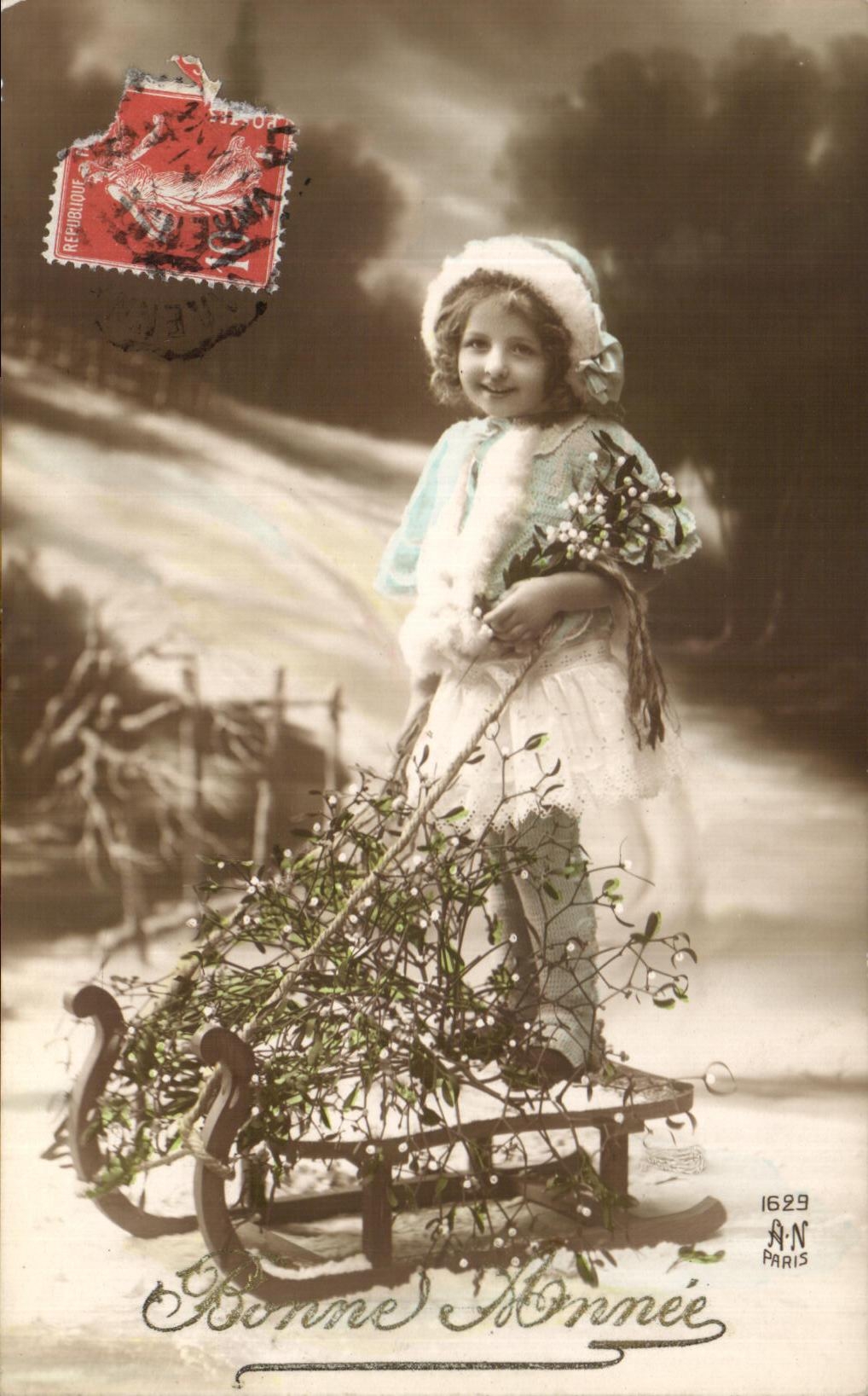 Trineo largo del nino de la fantasia de CPA