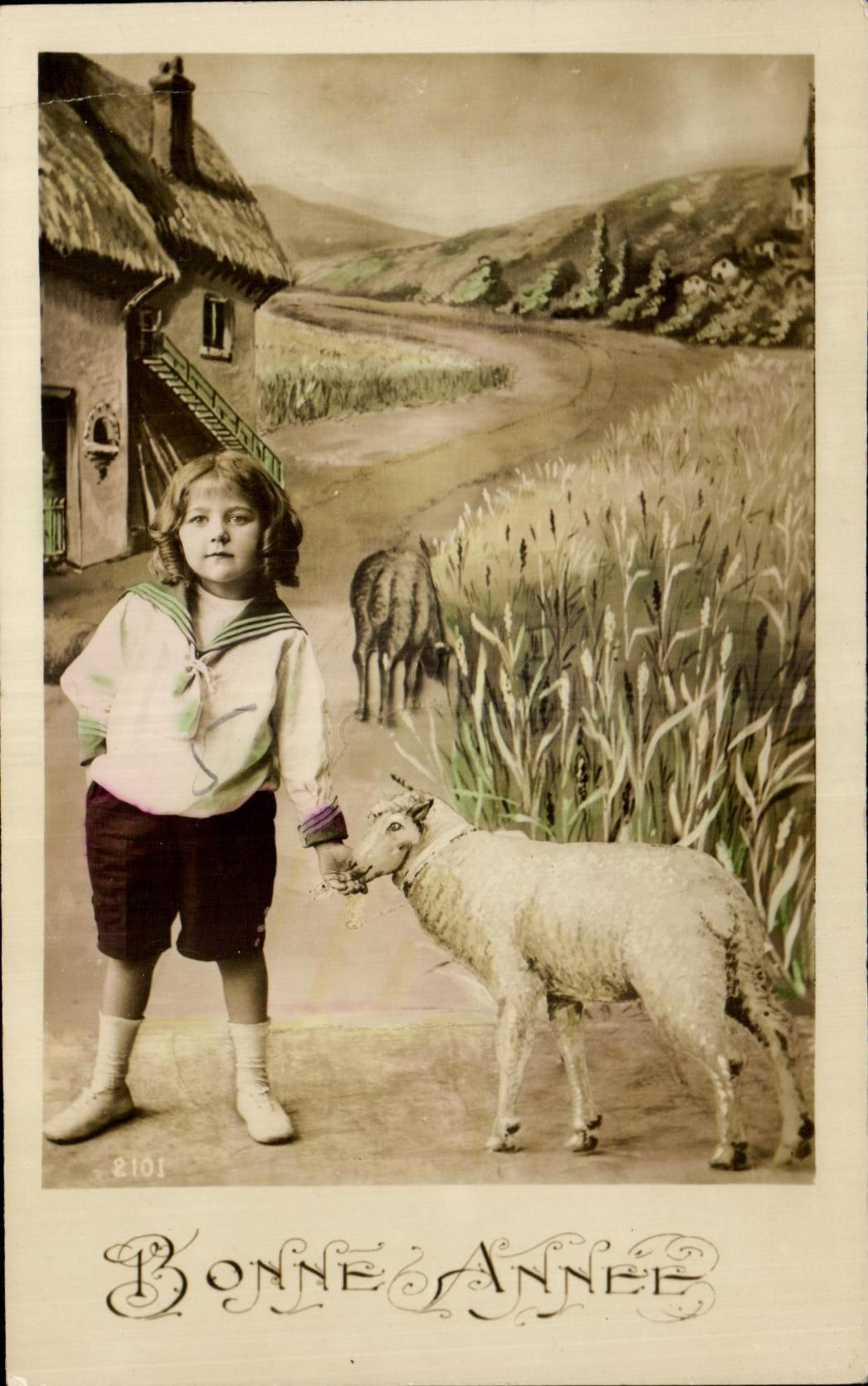 Nino y ovejas de la fantasia de CPA