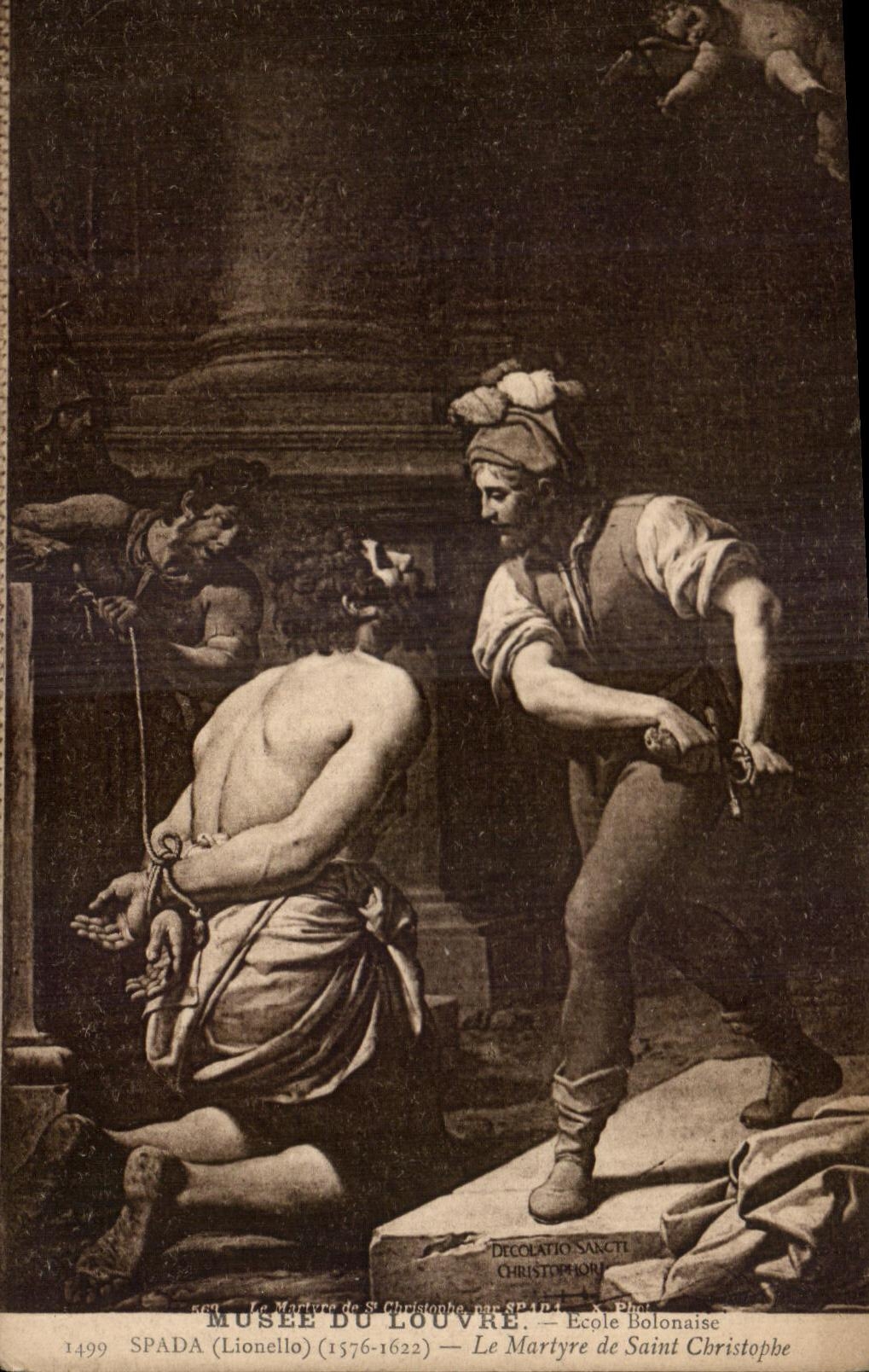CPA Fantaisie Musee du Louvre Paris Spada Le martyre de Saint Christophe