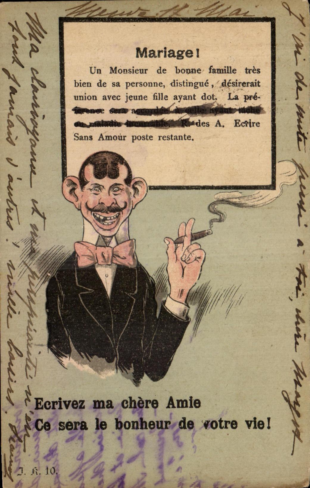 CPA Fantaisie Homme Mariage