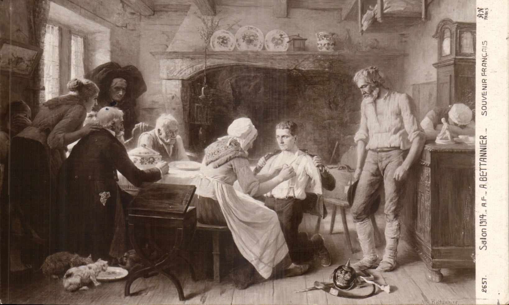 CPA Fantaisie salon 1914 Bettannier Souvenir francais