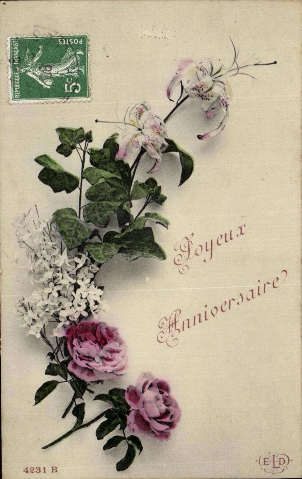 CPA Fantasy Flowers Birthday