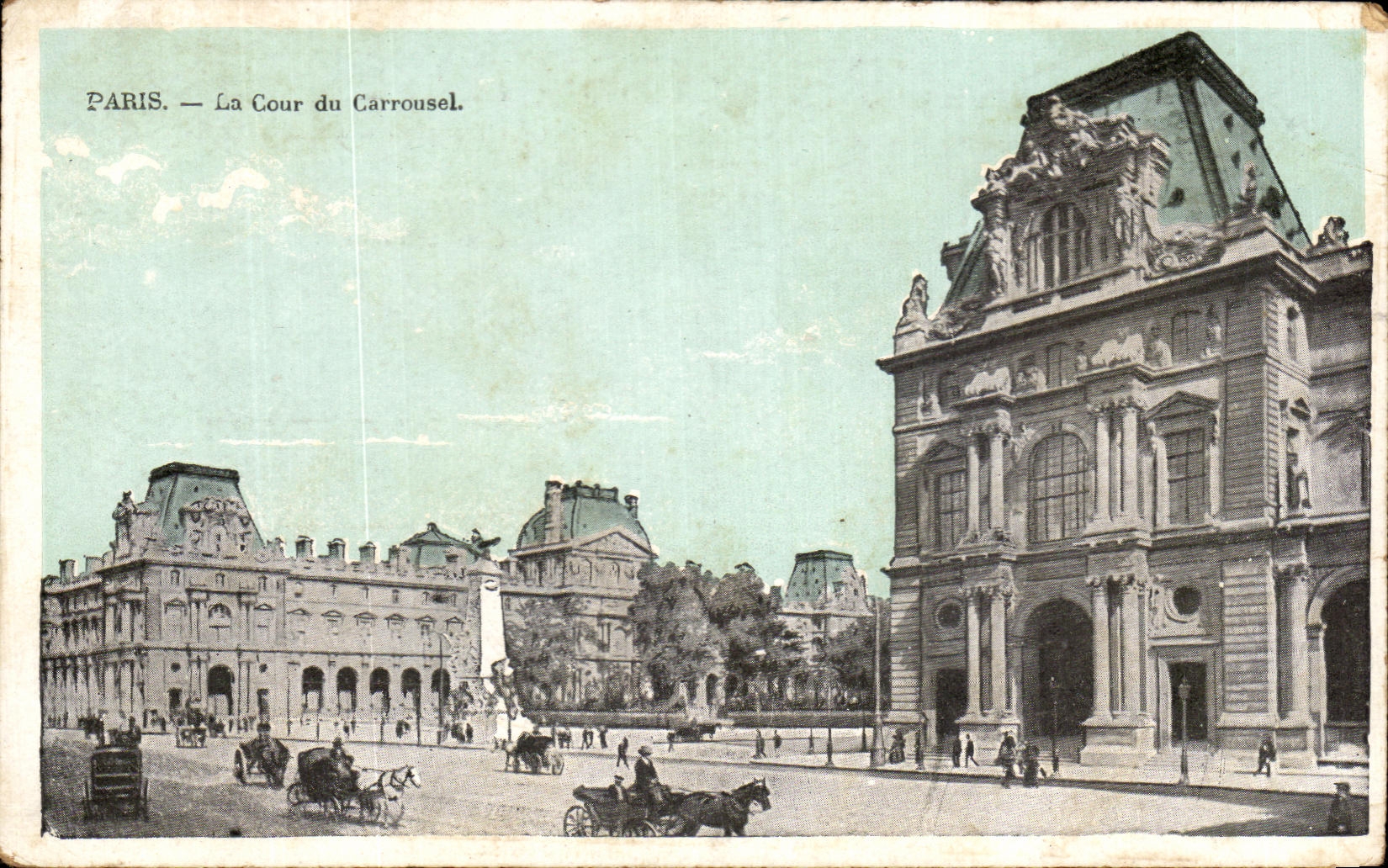 CPA Paris Court Of the Louvre Carousel