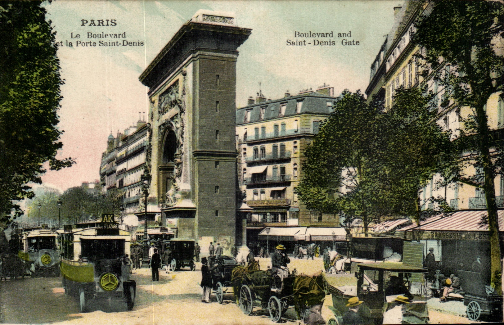 CPA Paris the Boulevard And the Gate Saint Denis