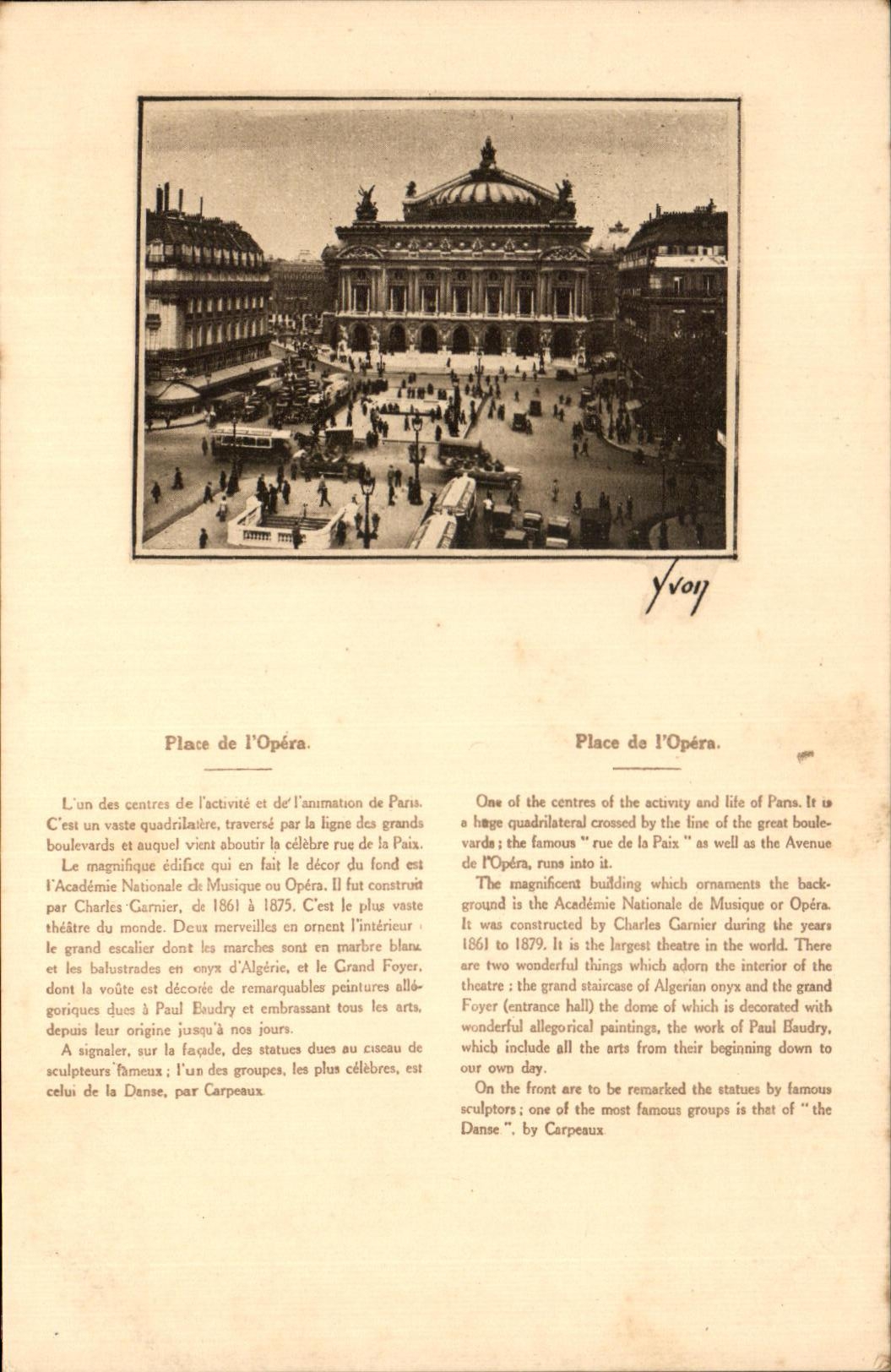 CPA Places Opera Paris Yvon