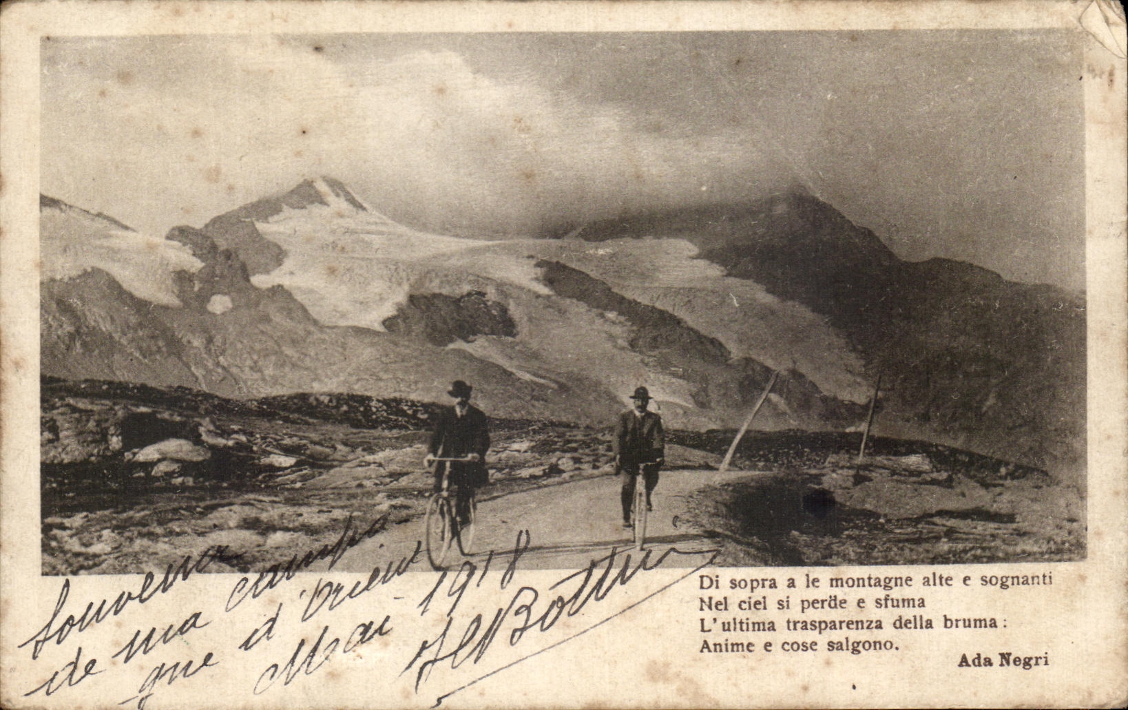 CPA Di Sopra tiene el cielo del alte E Sognanti NEI de la montana si el Ada Negri Velo de E Sfuma pierde