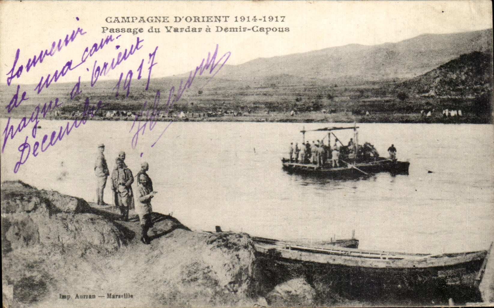 CPA Eastern Europe campaign Passage of Vardar has Demir Capous Militaria Front Macedonian 1917