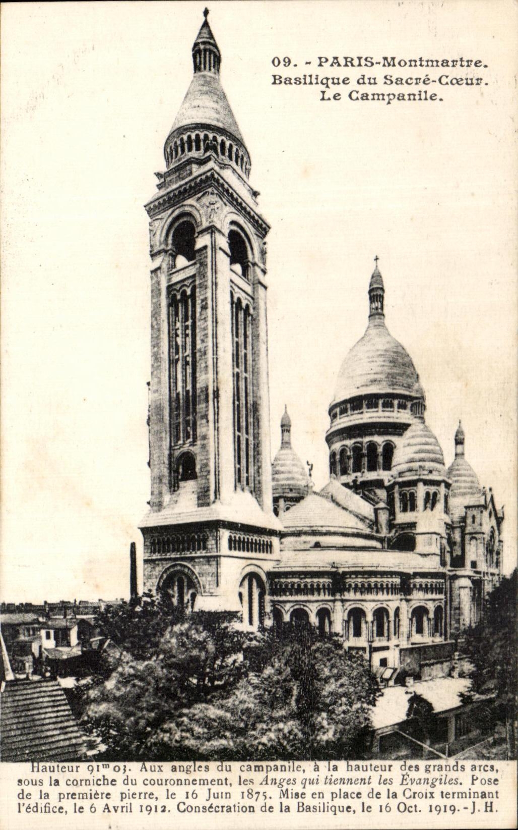 CPA Paris Montmartre Basilique du Sacre Coeur Le Campanile