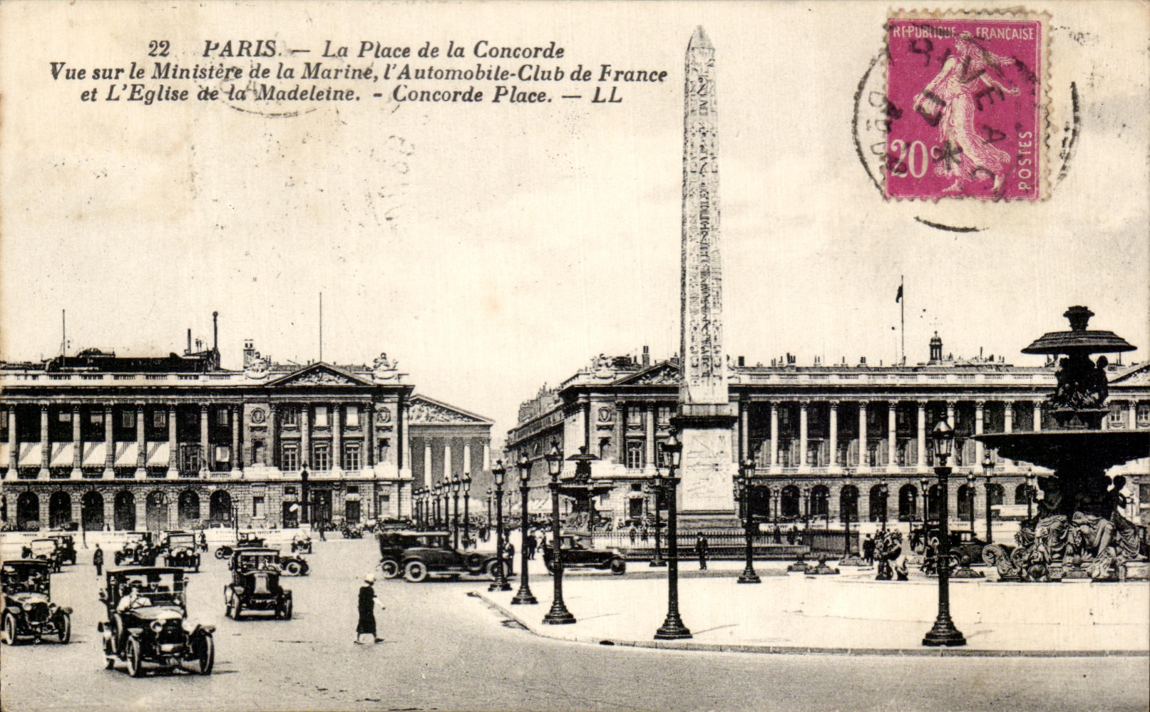 CPA Paris the Place of the Harmony Seen on the Ministry for the Navy the Car Club of France