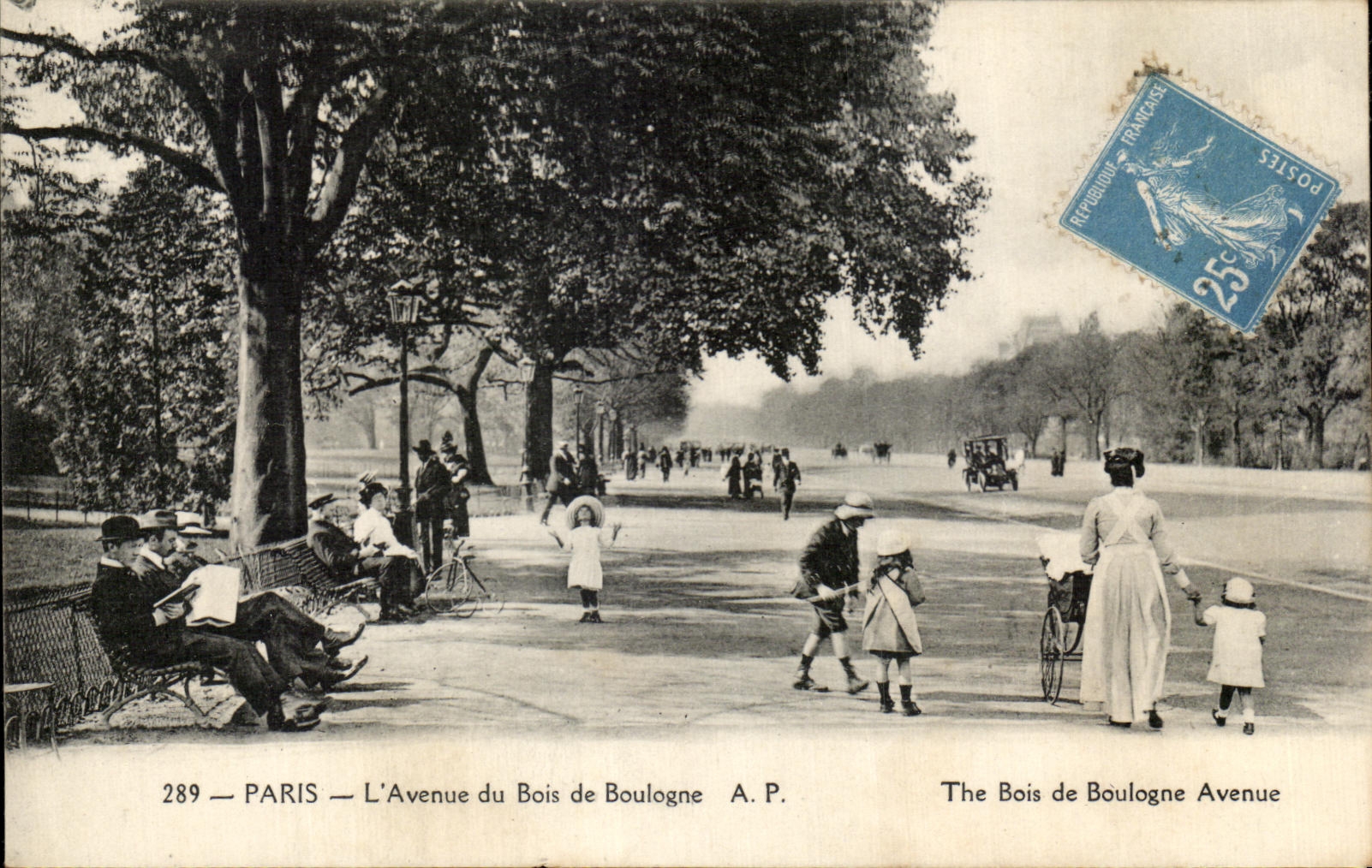 CPA Paris la avenida del Bois de Boulogne