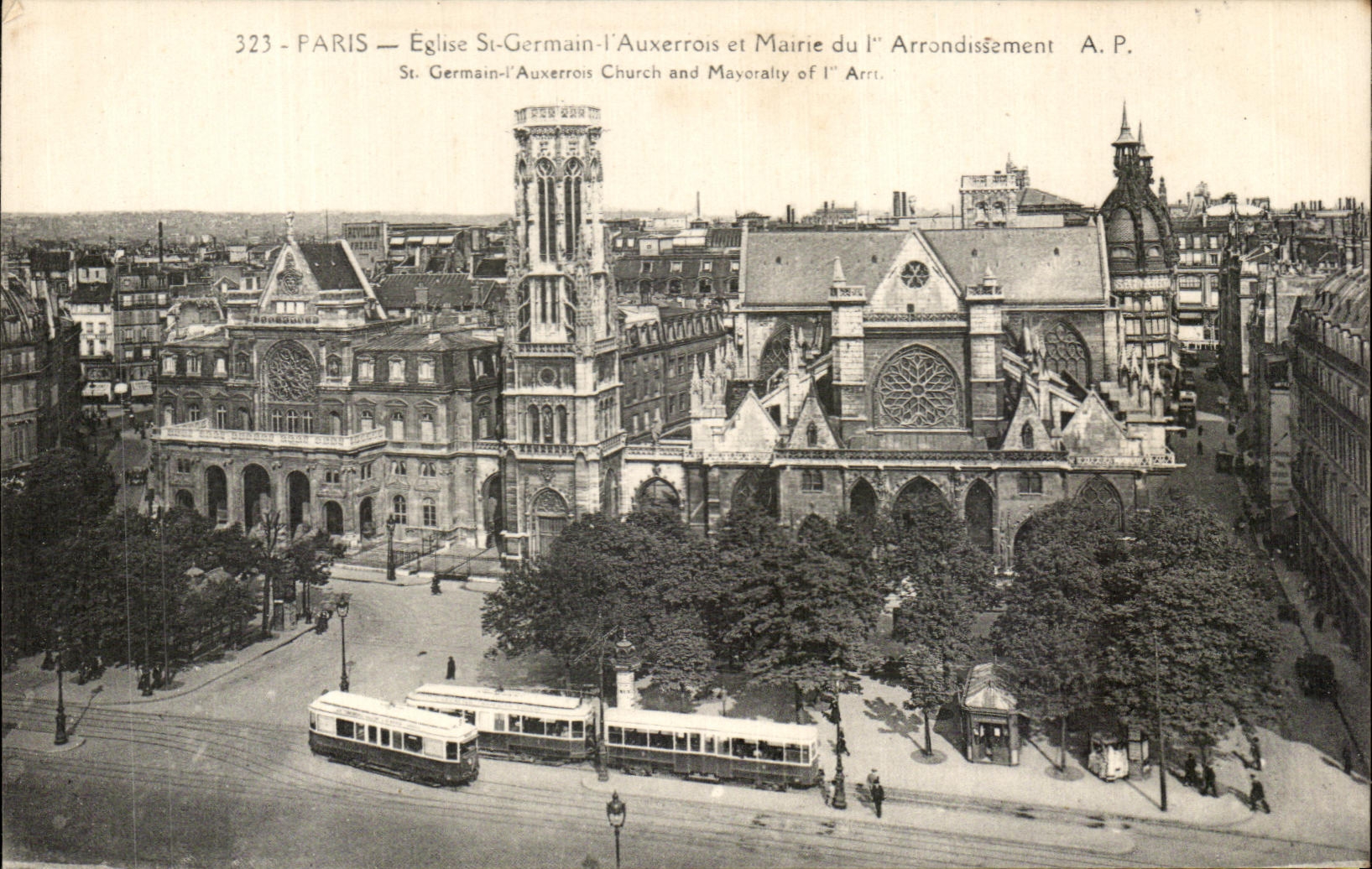 CPA Paris Church German St the Resident of Auxerre And Town hall Of 1st