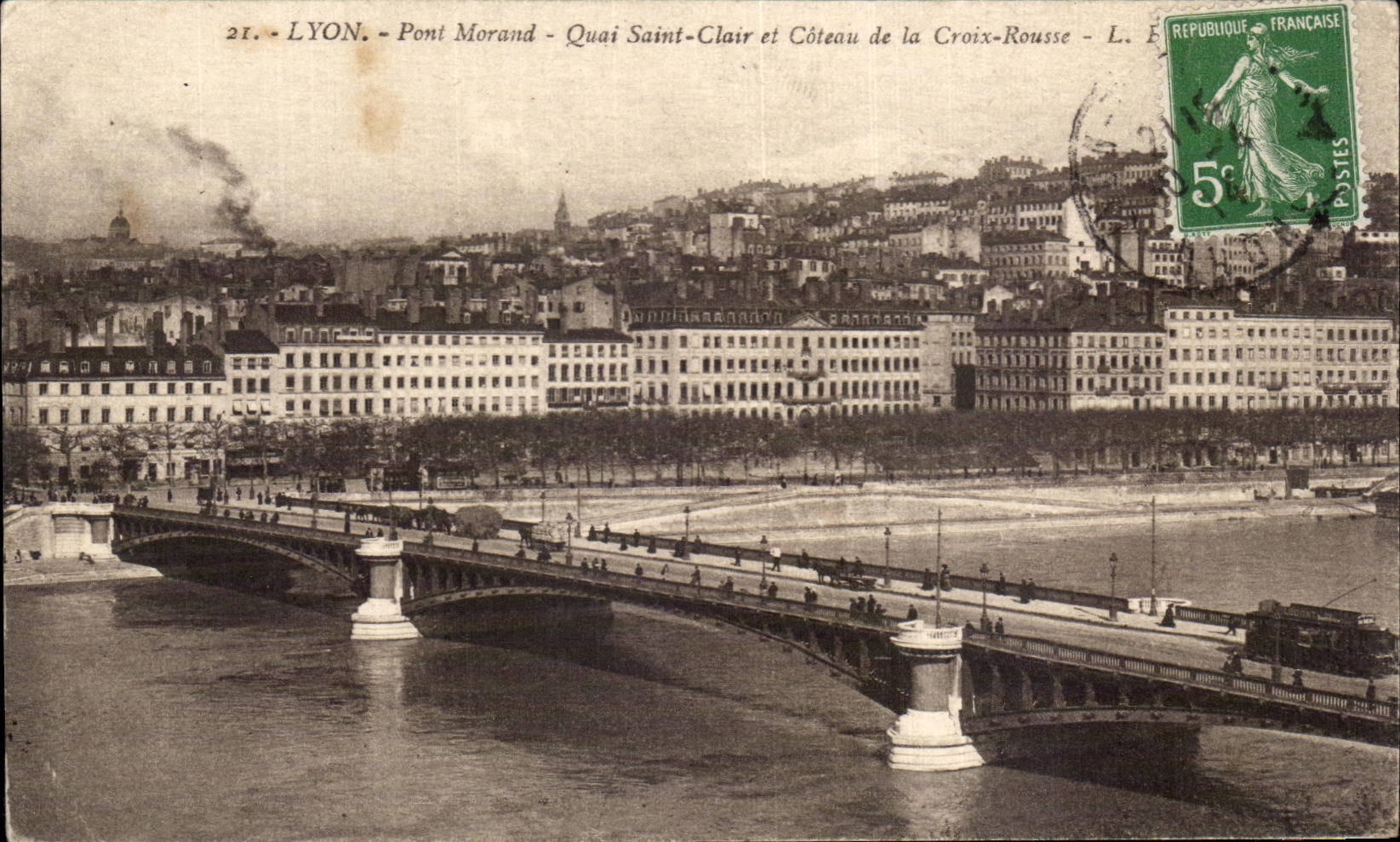 CPA Lyon Bridge Morand Quay Saint Clear And Slope Of the Russet-red Cross