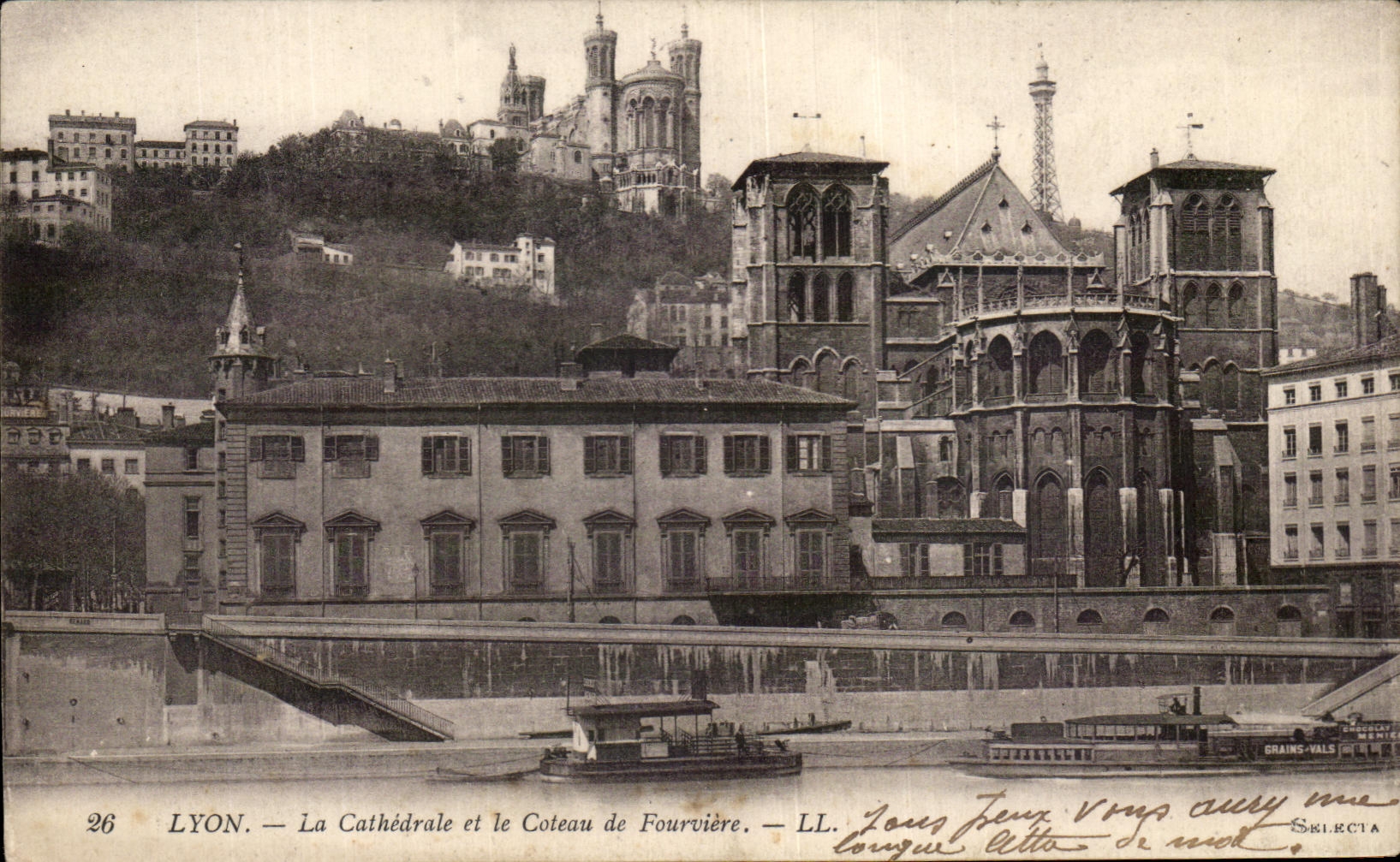 CPA Lyon the Cathedral And the slope De Fourviere
