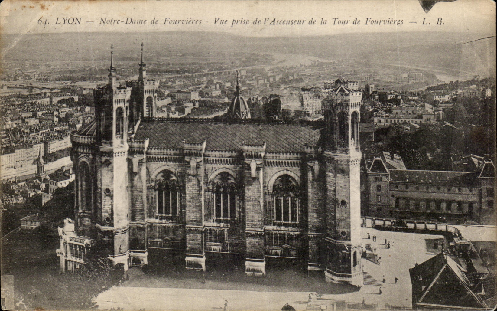 CPA Lyon Our Lady of Fourvieres Seen from of the Elevator of the Tower of Fourvieres