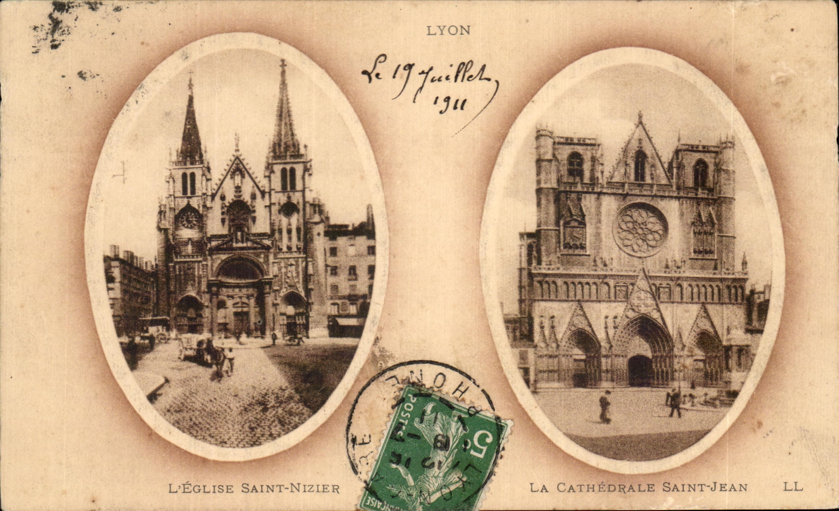 CPA Lyon the Church Saint Nizier the Cathedral Saint Jean
