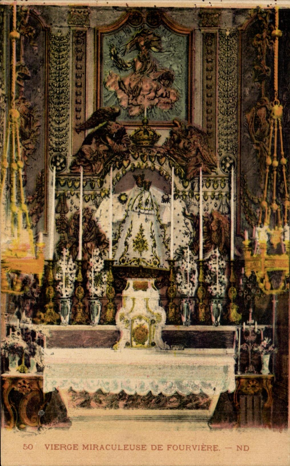 Miraculous Virgin CPA De Fourviere Lyon