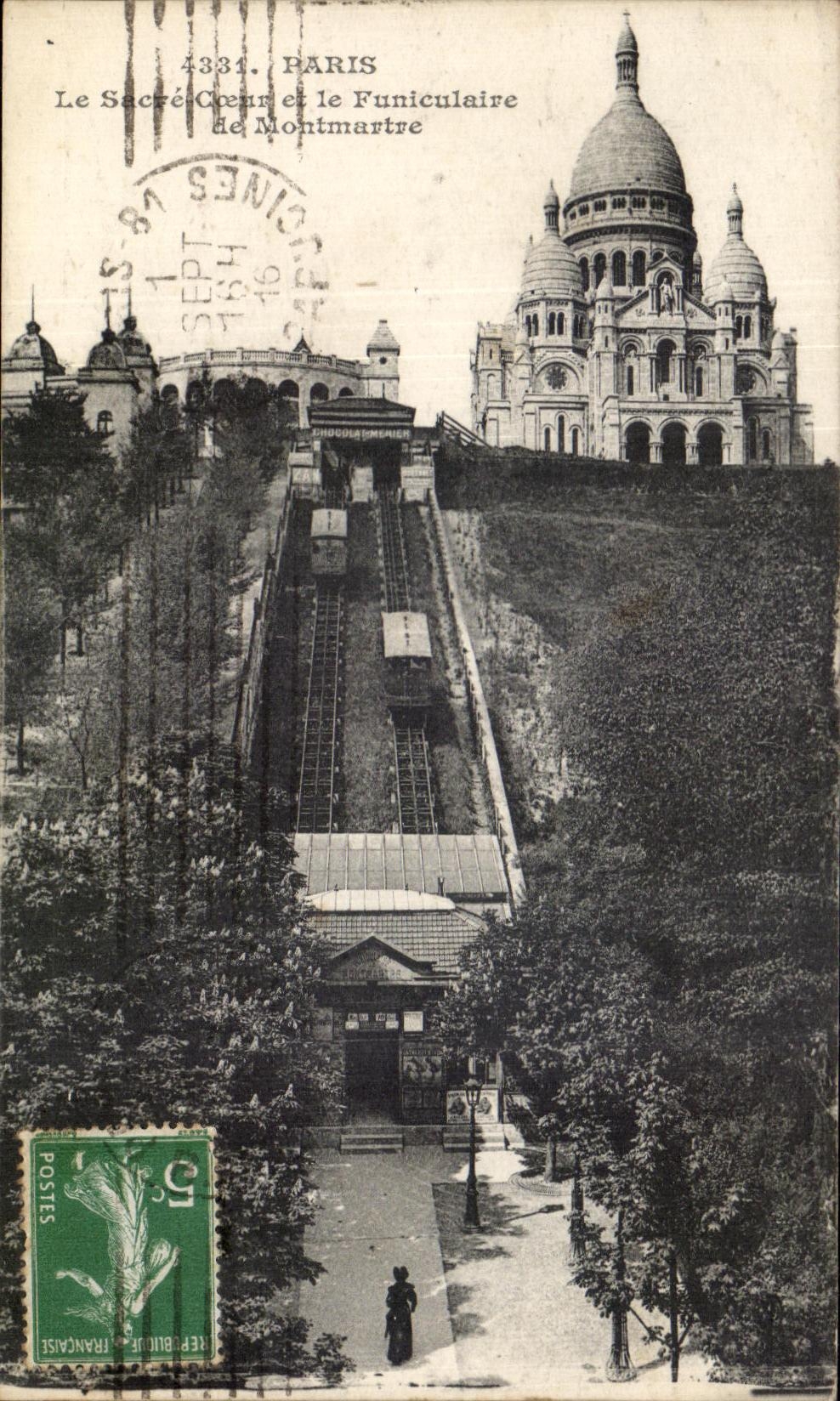 CPA Paris Le Sacre Coeur et le Funiculaire de Montmartre