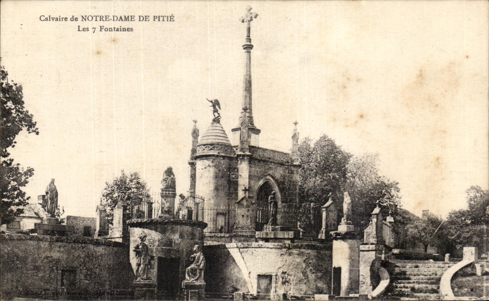 CPA Martyrdom Of Notre Dame De Pitie Fountains