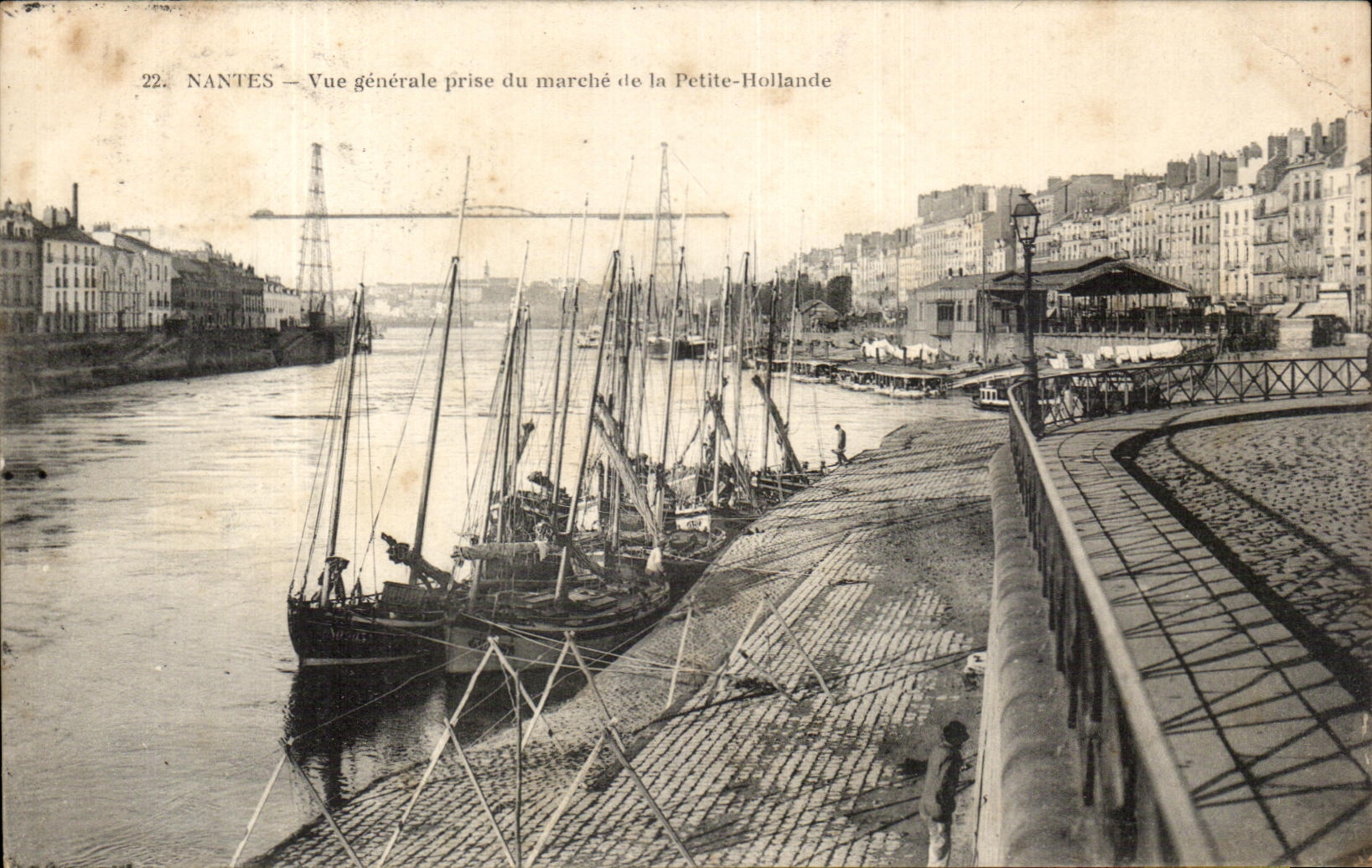 CPA Nantes View Taken Of the Market Of the Small Netherlands Boats