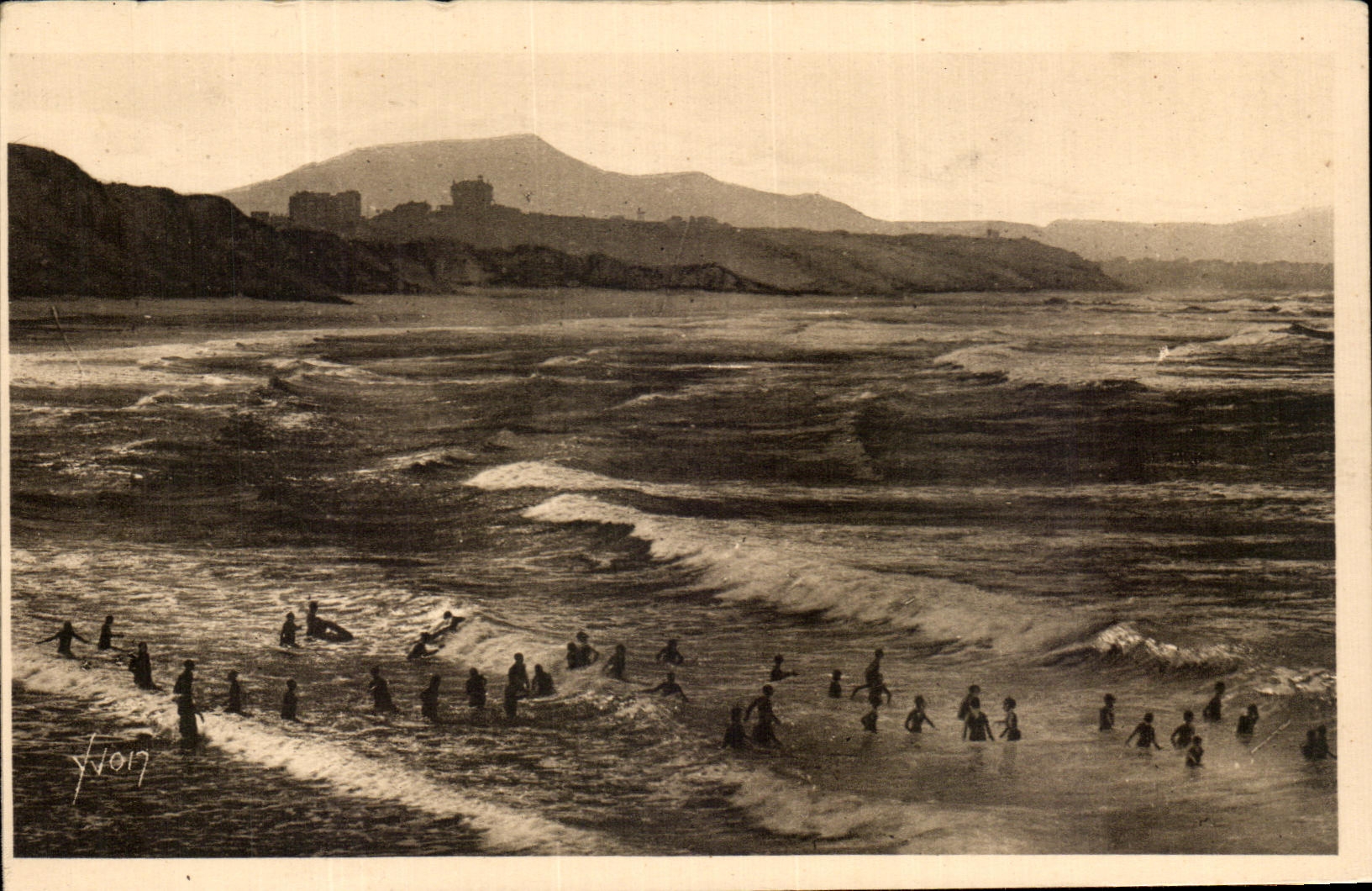 CPA Biarritz L'Heure de bain sur la Cote des Basques