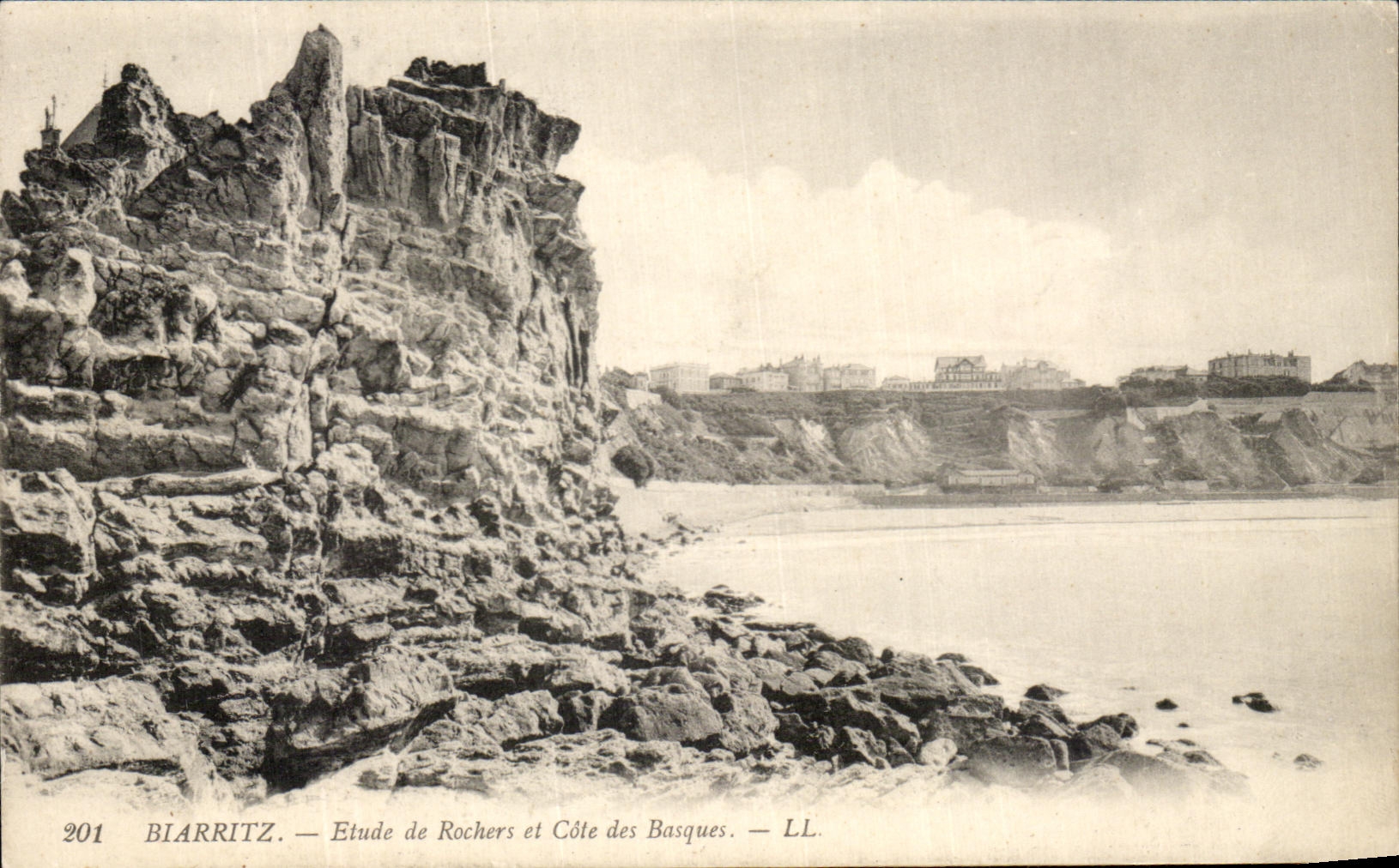 CPA Biarritz Etude De Rochers Et cote Des Basques