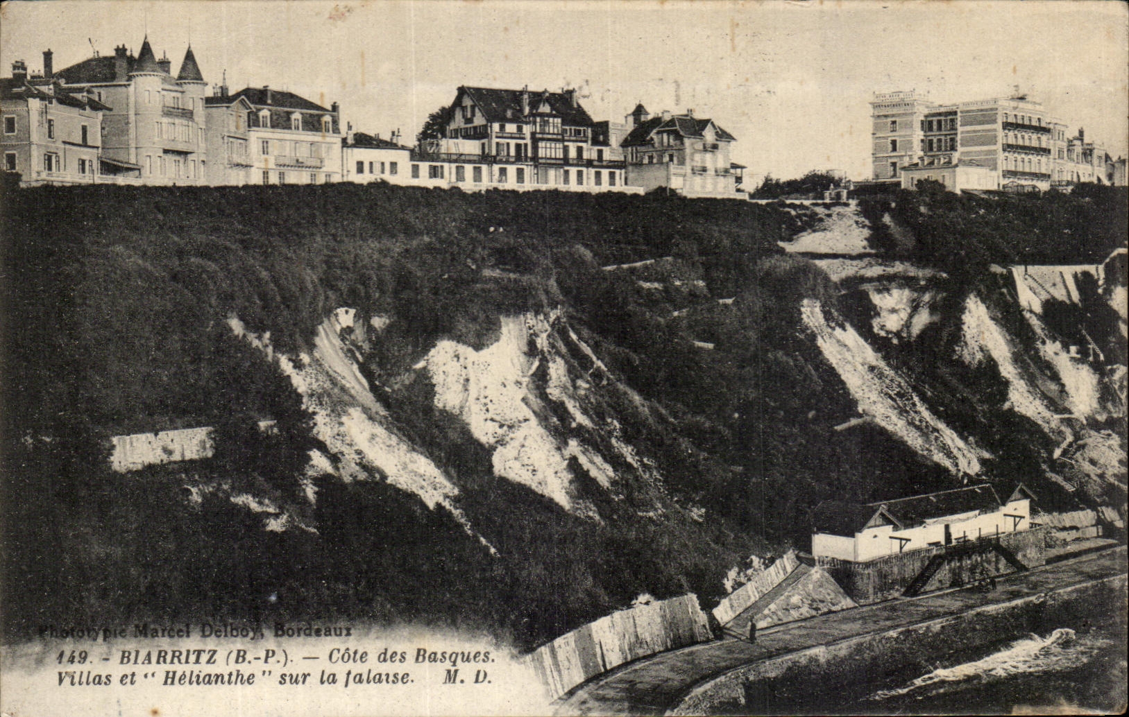 CPA Biarritz Cote Des Basques Villas Et Helianthe Sur La falaise