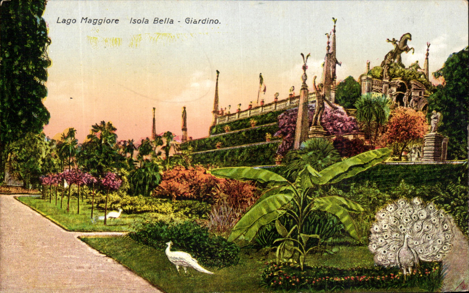 CPA Italia Lago Bella aislado Maggiore Giardino