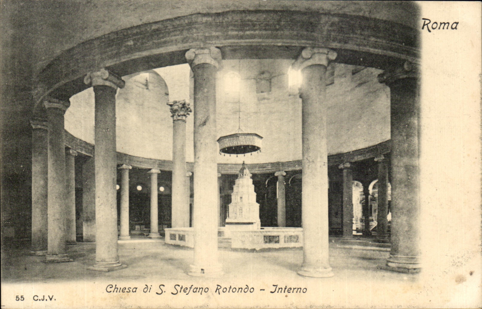 CPA Italie Roma Chiesa di s Stefano Rotondo interno
