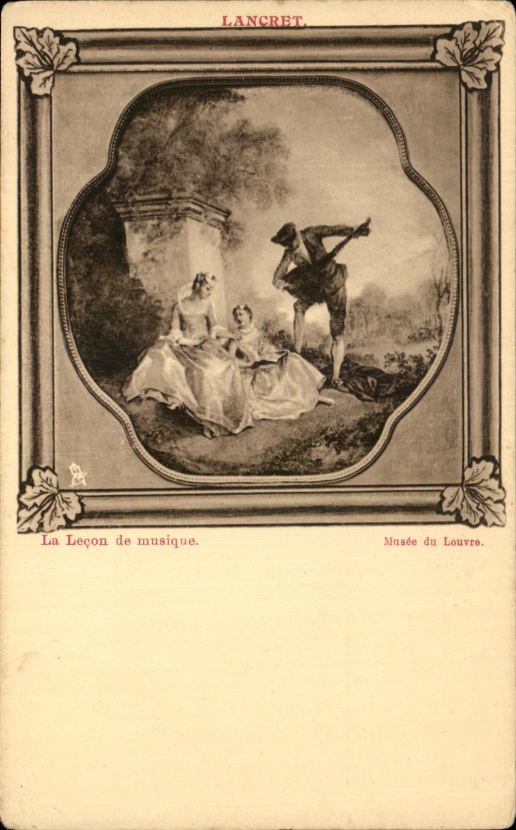CPA Fantaisie Lancret La lecon de musique Musee du Louvre Paris 