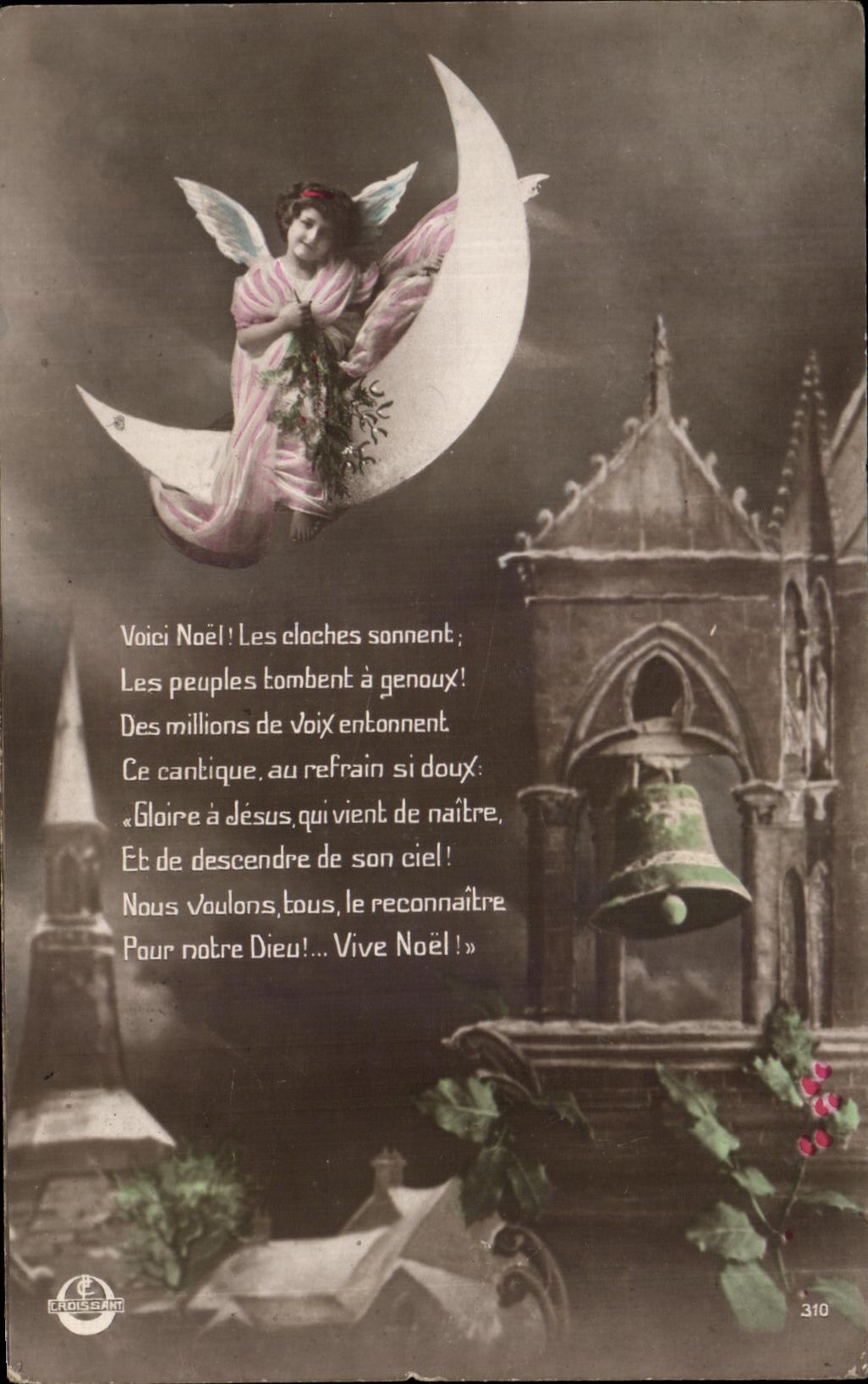 angel del nino de la fantasia de CPA la luna