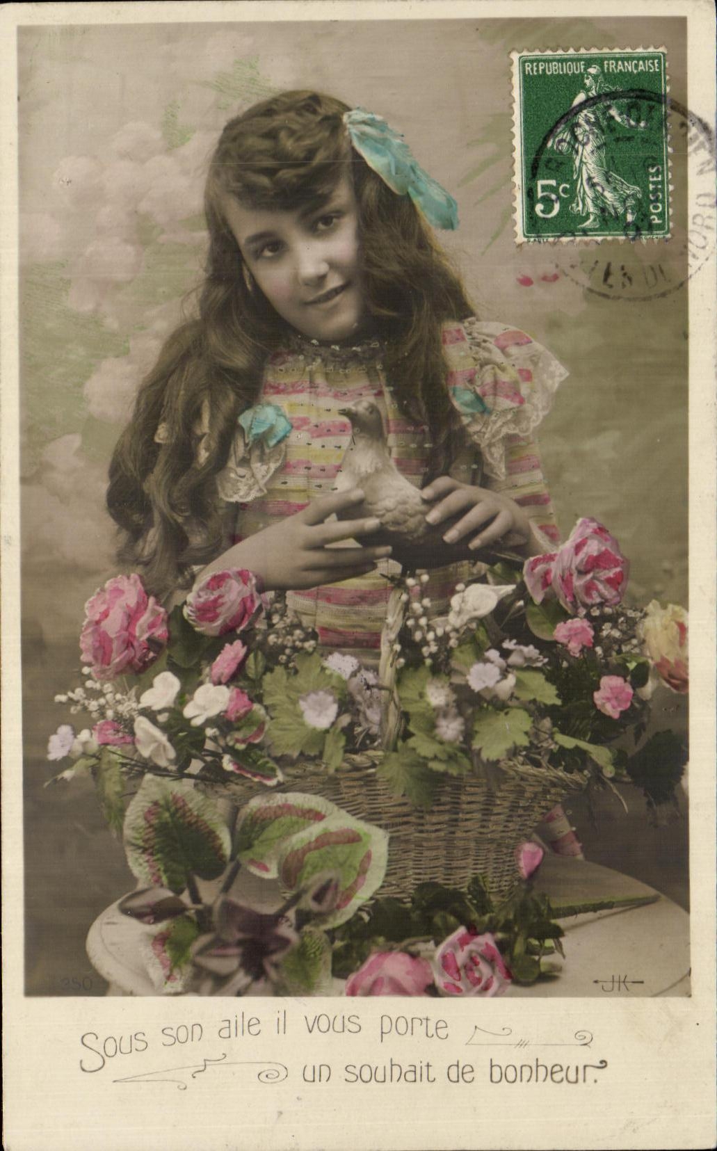 La paloma del nino de la fantasia de CPA Tortuga-se zambullo