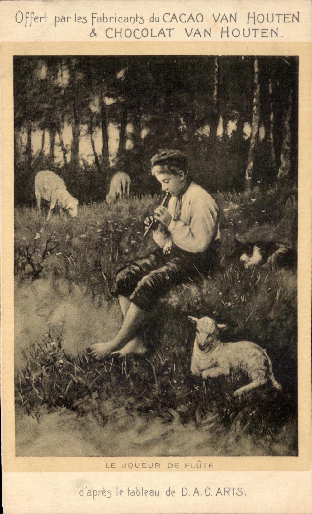 CPA Fantaisie el jugador de la flauta D TIENE el nino de las ovejas de los artes de C