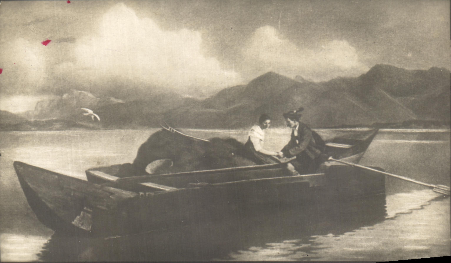 CPA Fantaisie Dieffenbacher Barque sur l'eau