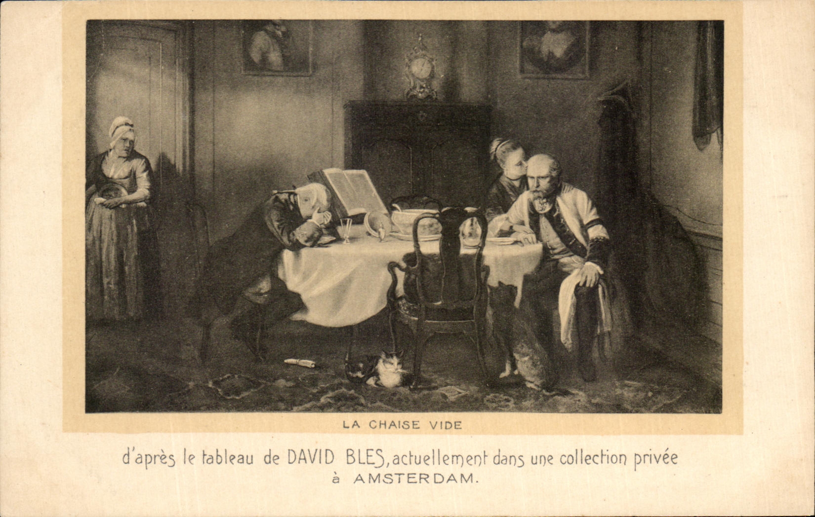 CPA Fantaisie La chaise vide David Bles Amsterdam