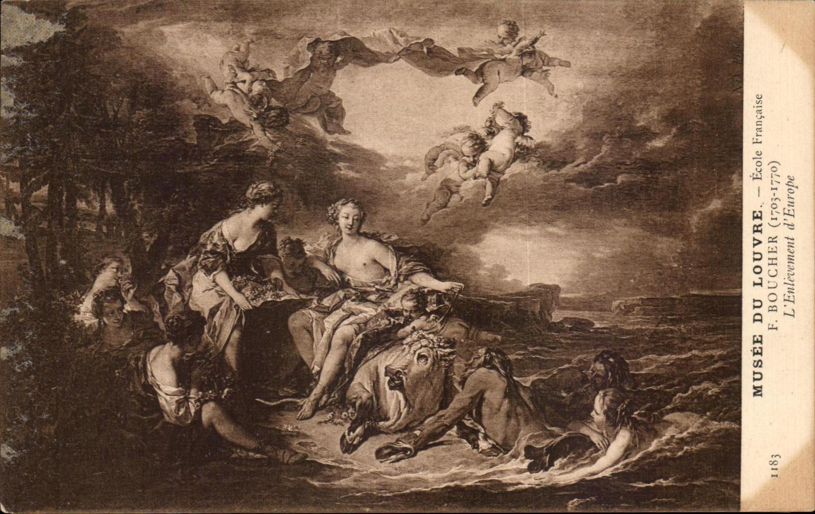 CPA Fantaisie Musee du Louvre Boucher L'enlevement d'Europe
