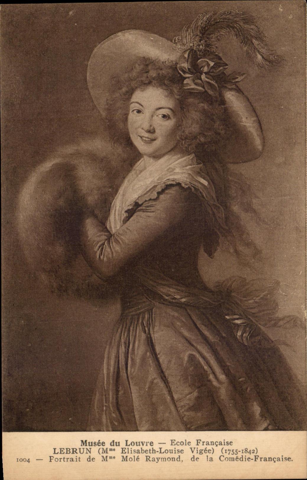 CPA Fantaisie Femme Musee du Louvre Lebrun Portrait de Mme mole Raymond de la Comedie Francaise