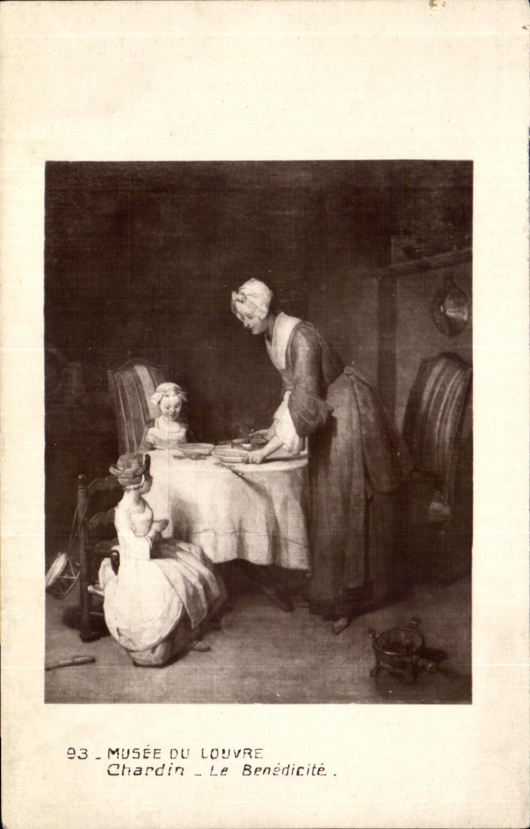 CPA Fantaisie Musee du Louvre Chardin Le Benedicite 