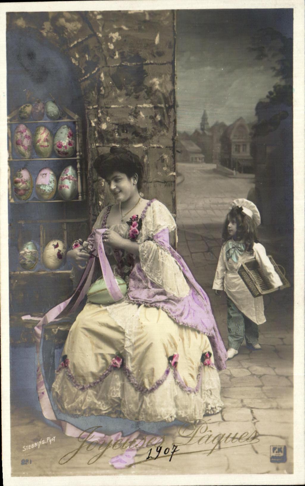 CPA Fantasy Child wife Pastrycook Easter Eggs