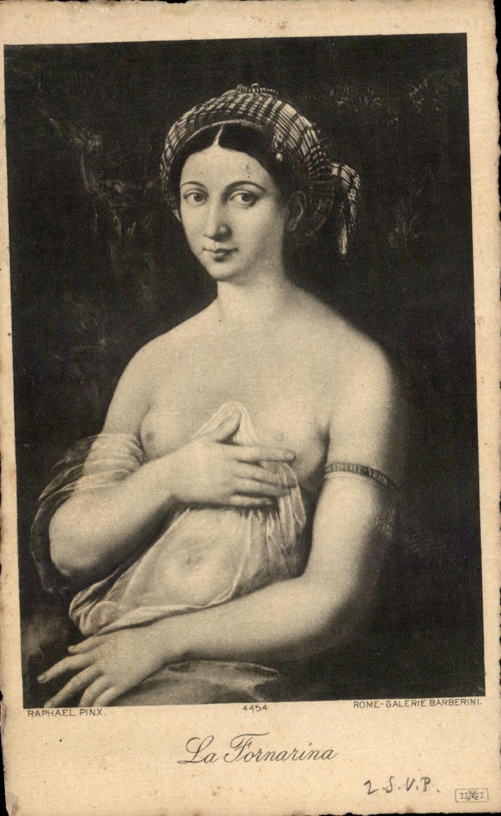 CPA Fantaisie Femme La Fornarna Rome Gallerie Barberini