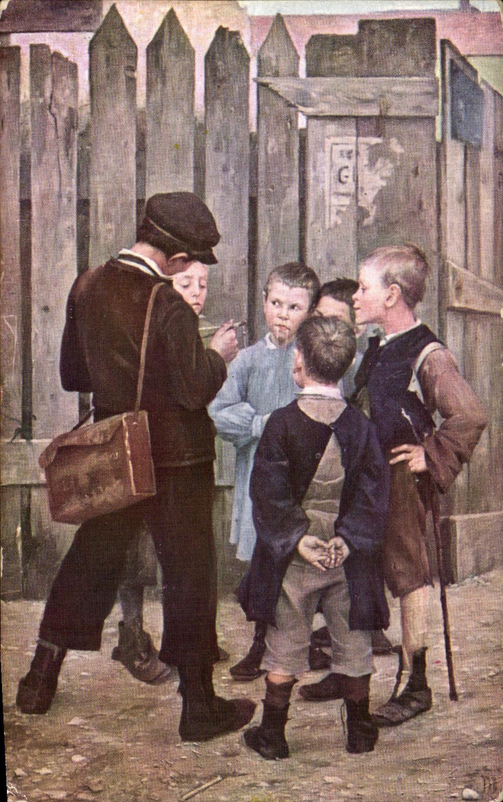 Ninos de Bashkirtseff de la fantasia de CPA la reunion