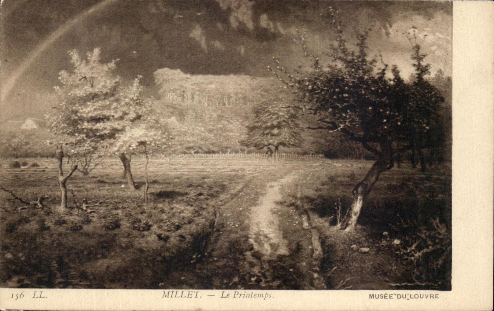 CPA Fantaisie Millet Le printemps Musee du Louvre Paris 